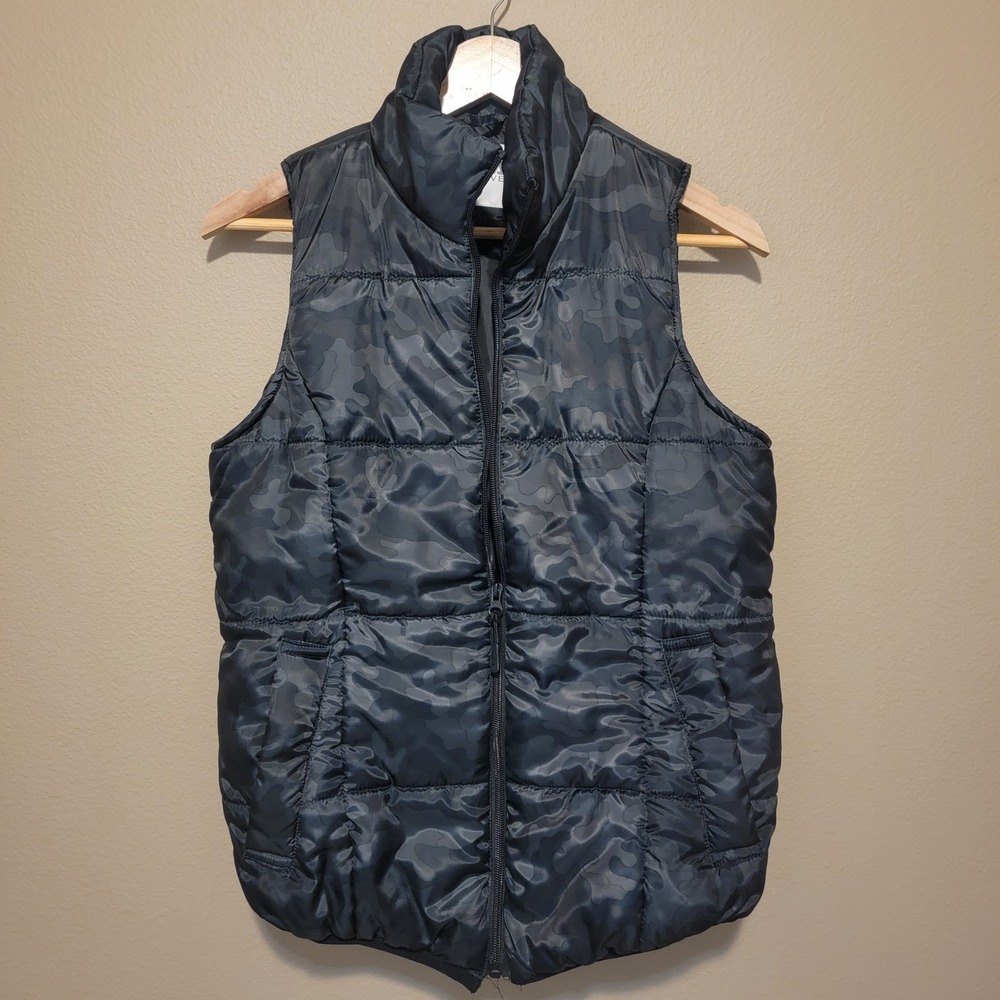 Zyia Puffer Vest Womans Size Large Black Camo NWOT